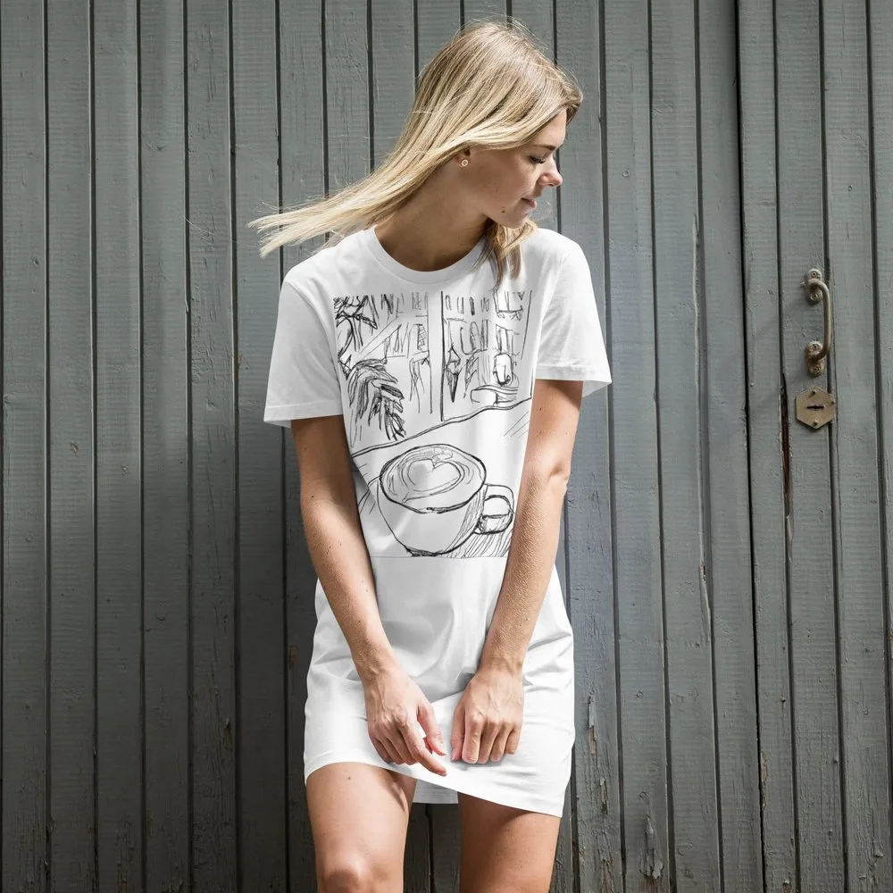 I Heart Coffee T-shirt Dress